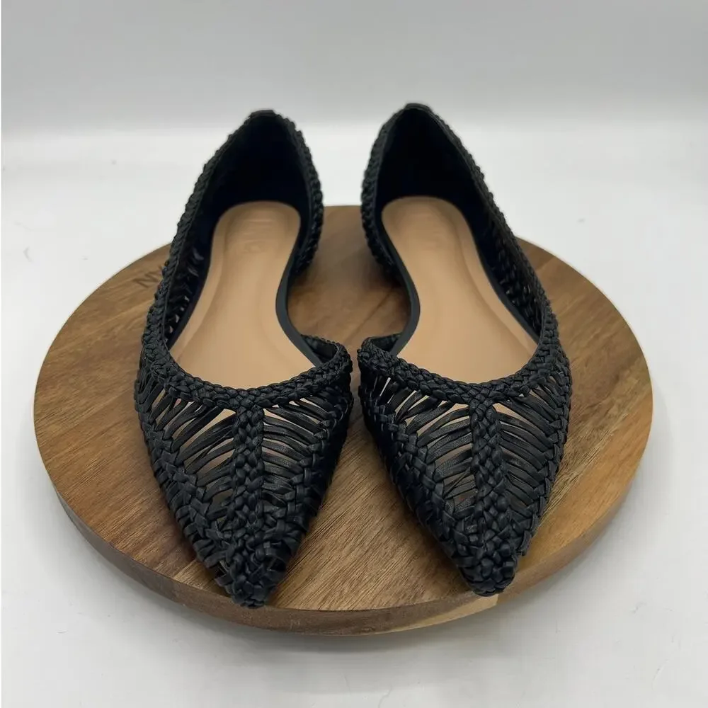 INC Abron Black Woven Flats - Women's Size 11 Ballet Slip-On - Picture 2 of 8